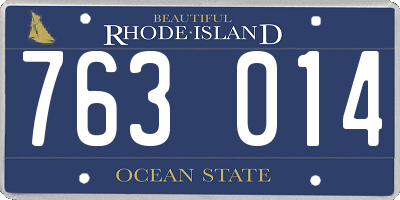 RI license plate 763014