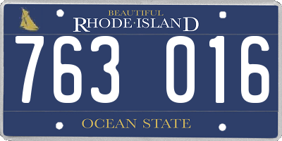 RI license plate 763016