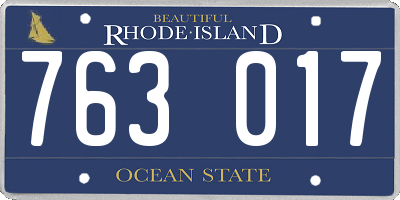 RI license plate 763017