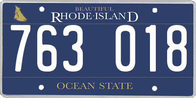 RI license plate 763018
