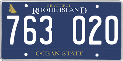 RI license plate 763020