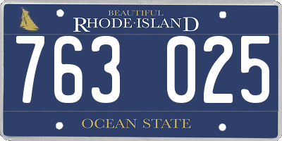RI license plate 763025