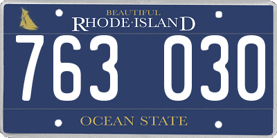 RI license plate 763030