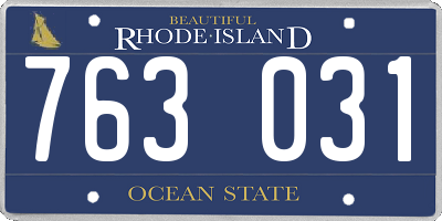 RI license plate 763031