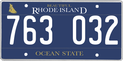 RI license plate 763032