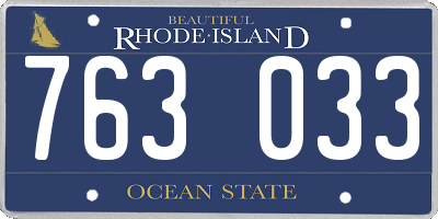 RI license plate 763033