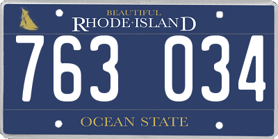 RI license plate 763034
