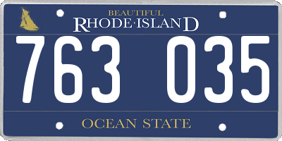 RI license plate 763035