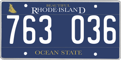 RI license plate 763036