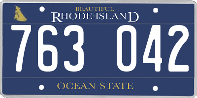 RI license plate 763042