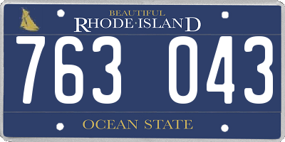 RI license plate 763043