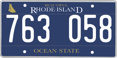 RI license plate 763058