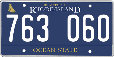 RI license plate 763060