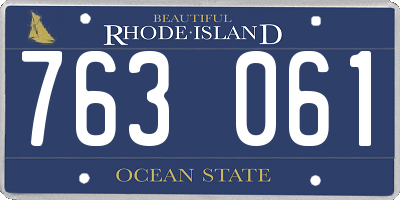 RI license plate 763061