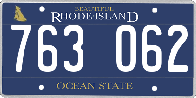 RI license plate 763062