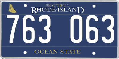 RI license plate 763063