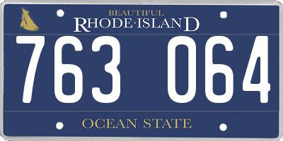 RI license plate 763064