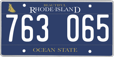 RI license plate 763065