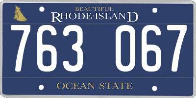 RI license plate 763067