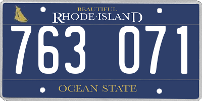 RI license plate 763071