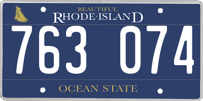 RI license plate 763074