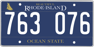 RI license plate 763076