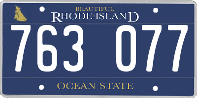 RI license plate 763077