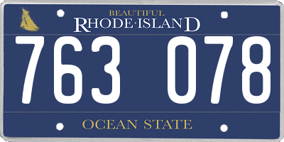 RI license plate 763078