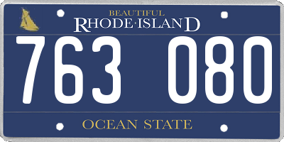 RI license plate 763080
