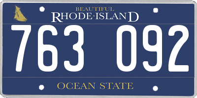 RI license plate 763092