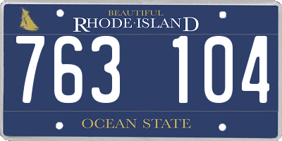 RI license plate 763104