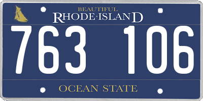 RI license plate 763106