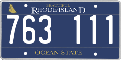 RI license plate 763111