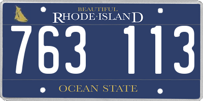 RI license plate 763113