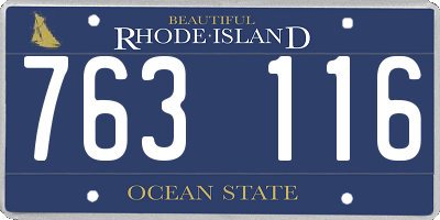 RI license plate 763116