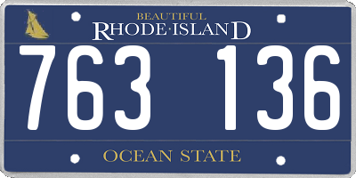 RI license plate 763136