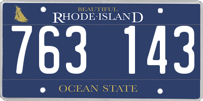 RI license plate 763143
