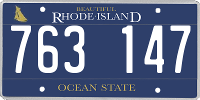 RI license plate 763147