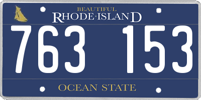 RI license plate 763153
