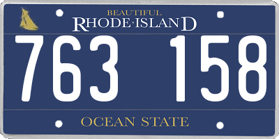 RI license plate 763158