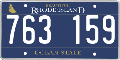 RI license plate 763159