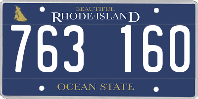 RI license plate 763160