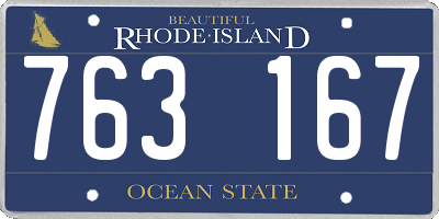 RI license plate 763167