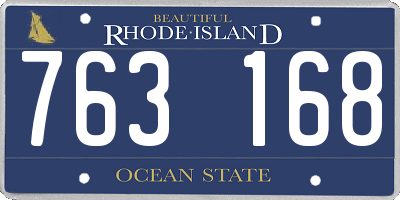 RI license plate 763168