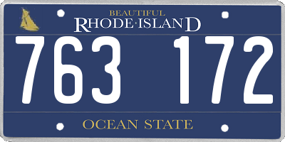 RI license plate 763172
