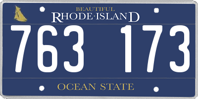 RI license plate 763173