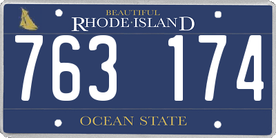 RI license plate 763174