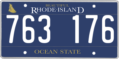 RI license plate 763176