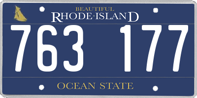 RI license plate 763177
