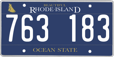RI license plate 763183